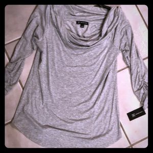 INC Cow Neck Draw Sleeve Shirt